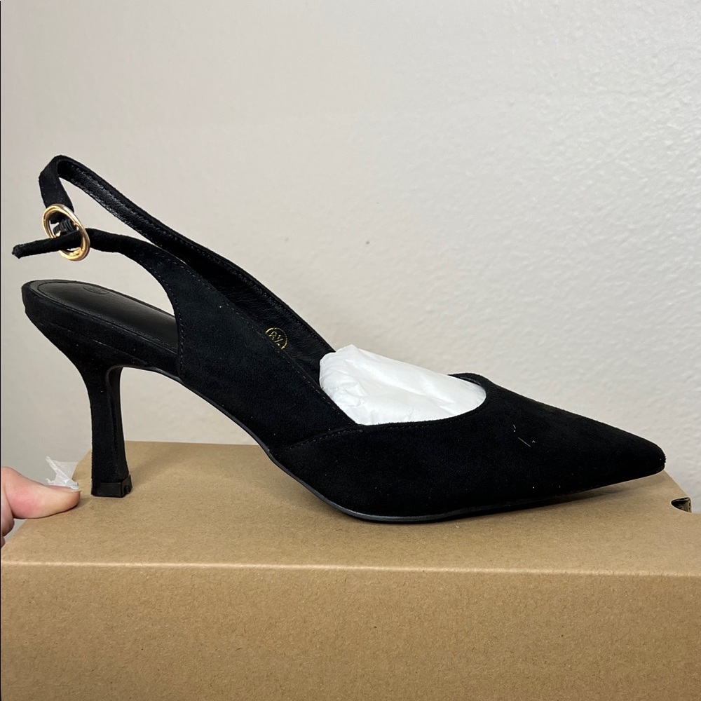 Elegant Black Slingback Heels